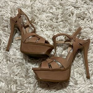 SOLD Suede platform Nude leather sandals by Steve Madden